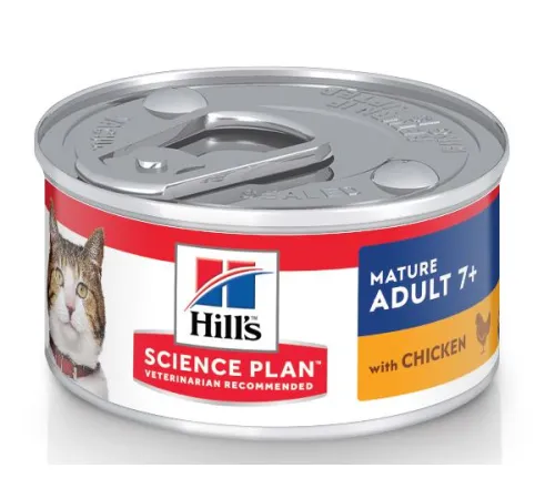 Hill's Science Plan Влажный корм для пожилых кошек 7+ для поддержания здоровья в процессе старения (курица) 82 г