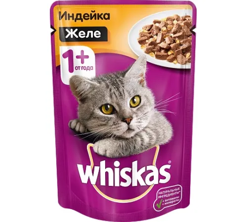 Whiskas желе с индейкой, 85 г х 28 шт (уп)