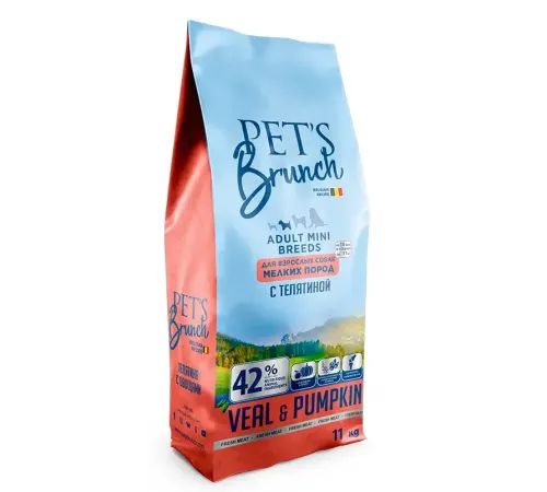 Pet's Brunch Adult Mini Breeds (Телятина и тыква), 11 кг
