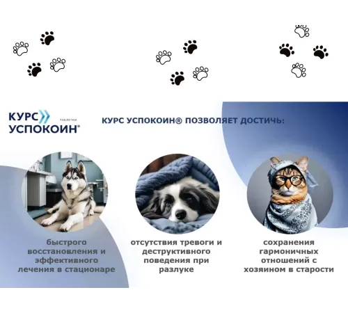 Астрафарм Курс Успокоин для собак средних и крупных пород, 16 таб