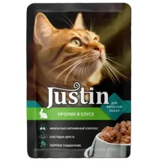Justin Консервы для кошек (Кролик в соусе), 75 г х 28 шт