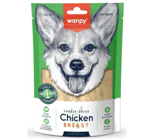 Wanpy Dog Сублимированное лакомство Курица, 40 г