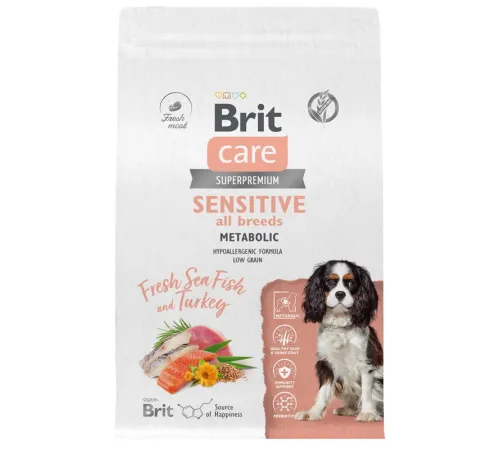 Брит Кеа Dog Adult Sensitive Metabolic (Рыба, Индейка), 3 кг