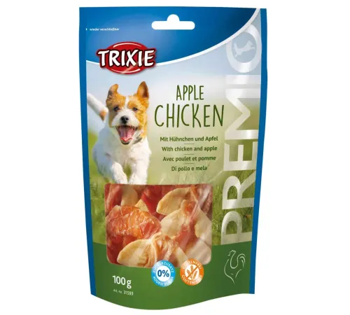 Trixie Premio Кусочки яблока с курицей для собак, 100 г