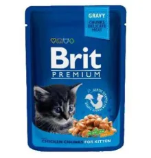 Brit Premium Cat Pouches Chicken Chunks for Kitten 100 г