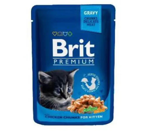 Brit Premium Cat Pouches Chicken Chunks for Kitten 100 г