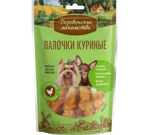 Лакомство для мини-пород: палочки куриные, 55 г