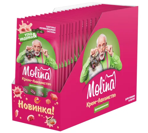 Molina Крем-лакомство с уткой и индейкой, 48 г