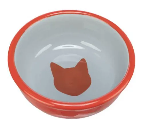 JollyPaw Миска для кошек с рисунком, 0,35 л/13 см, оранжевый