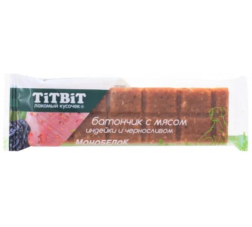ТИТБИТ Батончик с мясом индейки и черносливом, 40 г