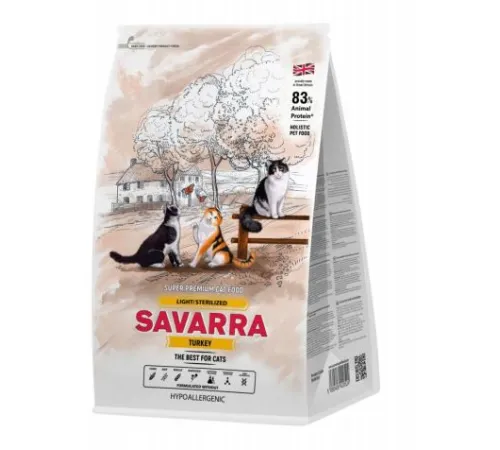 Savarra Light/Sterilized Cat (Индейка, рис) 400 г