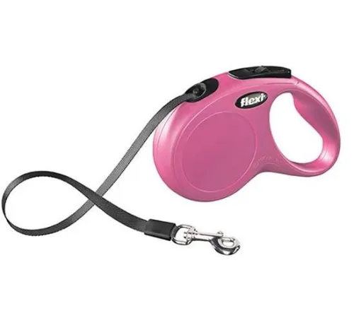 Поводок-рулетка Flexi Classic Compact М лента 5 м, Розовый