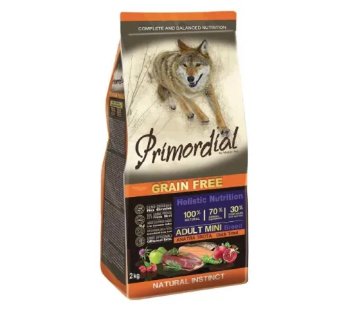 Primordial Dog Mini Adult (Форель, утка), 2 кг