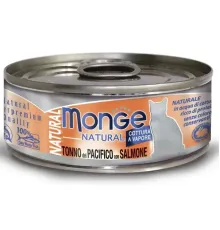 Monge Cat Natural Консервы из тихоокеанского тунца с лососем, 80 г