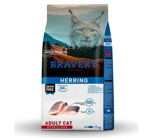 BRAVERY Adult Sterilized Cat (Сельдь), 2 кг
