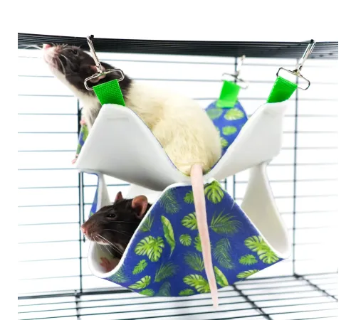 Bambini Pets Гамак подвесной двухуровневый для грызунов и хорьков, 23*23*6 см