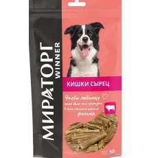 Winner Мираторг Лакомство Кишки сырец говяжьи для собак, 50 г