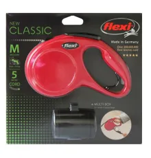 Комплект Рулетка Flexi New Classic M, трос 5 м + Multi Box (красная)