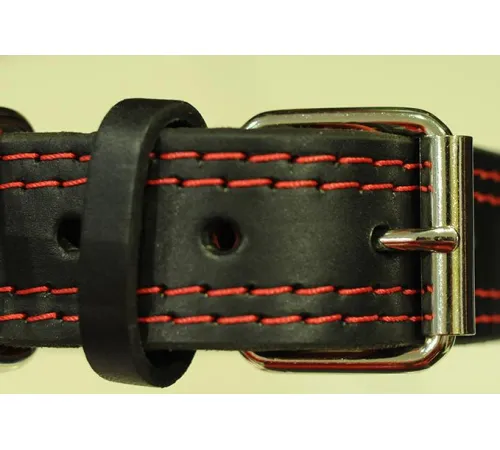 Kinologprofi Ошейник с ручкой, кожа CL-007 №40, 4 см х 66 см