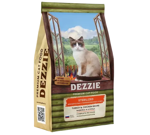 Dezzie Sterilized Cat (Индейка, курица), 2 кг