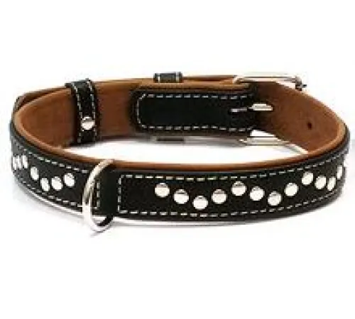 Collar Soft с металлическими украшениями Black 15 мм, 27-36 см