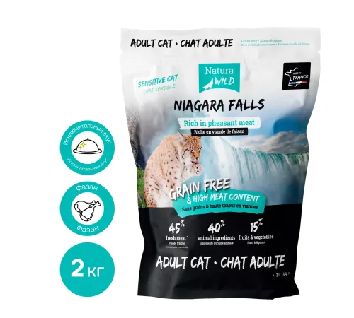 Natura Wild Niagara Falls Adult Cat (Фазан), 2 кг