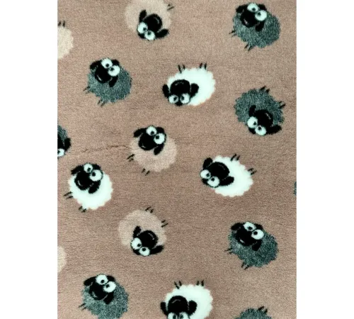 ProFleece Коврик меховой Овечки 1х1,6 м, беж/черный/белый