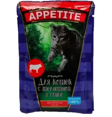 Appetite для кошек Телятина в соусе, 85 г х 30 шт (уп)