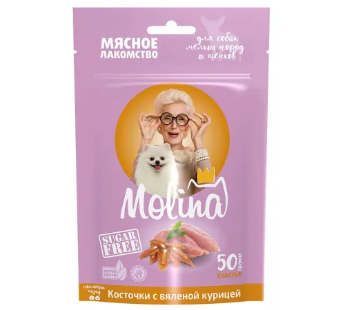 Molina Лакомство для собак Косточки с вяленой курицей, 50 г
