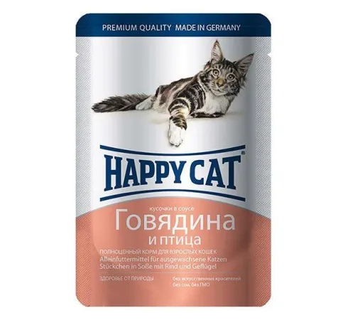 Happy Cat Пауч Говядина Птица 100 г