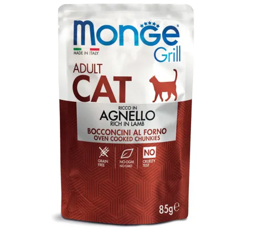Monge Пауч Grill Adult Cat (Ягненок), 85 г