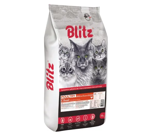 BLITZ Classic Adult Cat (Домашняя птица) 10 кг