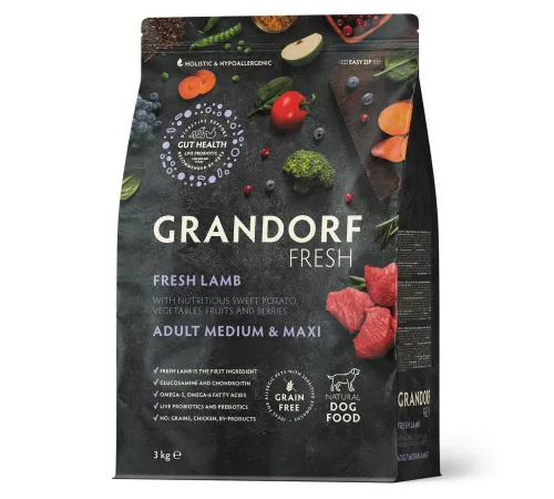 Grandorf Fresh Adult Medium & Maxi (Ягненок и батат), 3 кг
