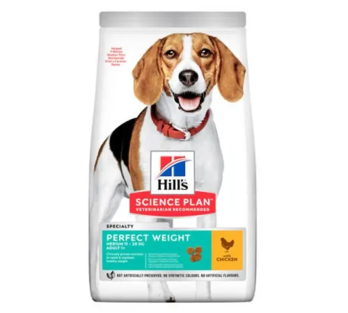 Hill's Science Plan Perfect Weight для собак средних пород (курица), 2 кг