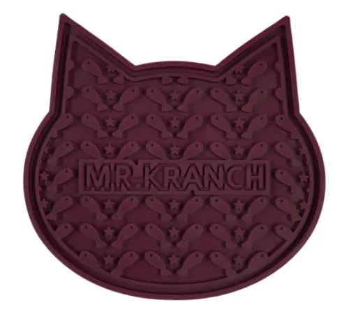 Mr.Kranch Лизательный коврик для медленного поедания 12х12 см, бордовый
