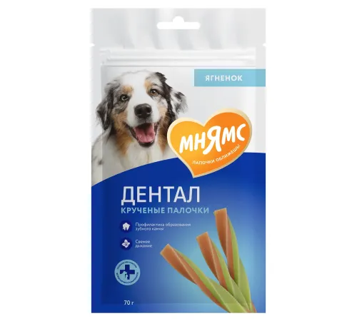 Мнямс DENTAL Крученые палочки с ягненком и мятой, 70 г