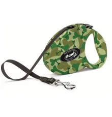 Поводок-рулетка Flexi Fashion Camouflage S лента 3 м зеленый