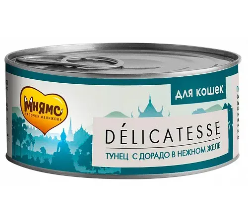 Мнямс Delicatesse Тунец с дорадо в нежном желе для кошек, 70 г