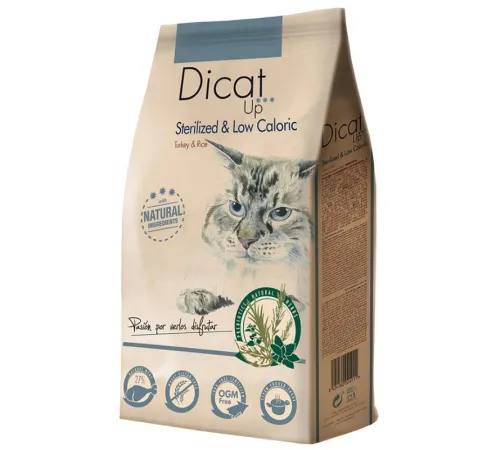Dicat Up Sterilized & Low caloric (Индейка и рис), 3 кг