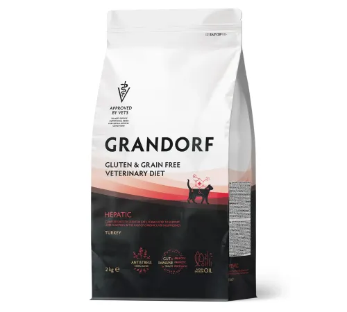 Grandorf Vet Cat Hepatic (Индейка), 2 кг