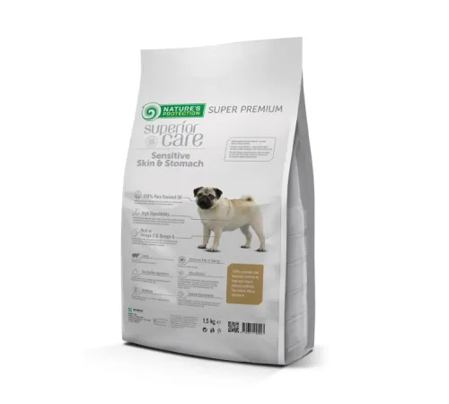 Nature's Protection Superior Care Sensitive Skin&Stomach Adult Small Breeds (Ягненок), 1,5 кг