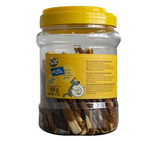 Lolo Pets Рыбные полоски покрытые утиным мясом, 500 г (банка)