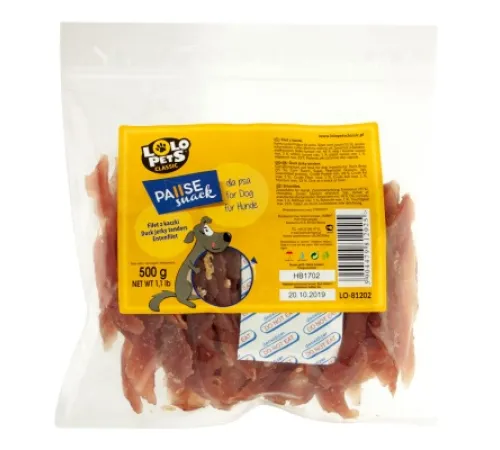 Lolo Pets Вяленая утиная грудка, 500 г (пакет)