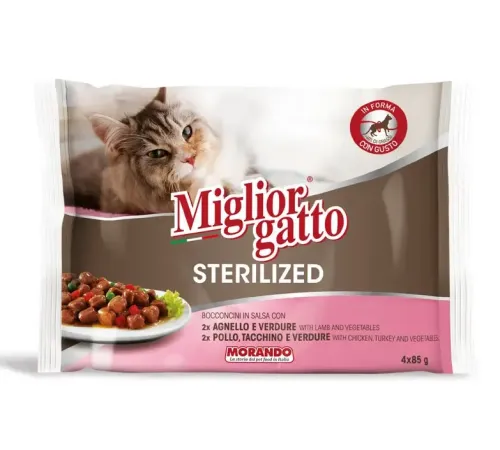 Miglior Gatto Sterilized Multi Pack Кусочки в соусе, 85 г х 4 шт