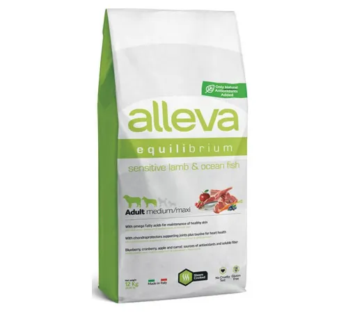 Alleva Equilibrium Adult Medium & Maxi (Ягненок, океаническая рыба), 12 кг