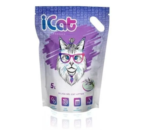iCat Силикагелевый наполнитель Лаванда, 5 л