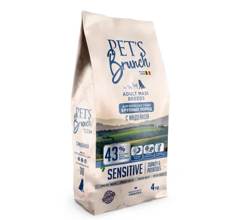Pet's Brunch Adult Maxi Breeds Sensitive (Индейка и картофель), 4 кг