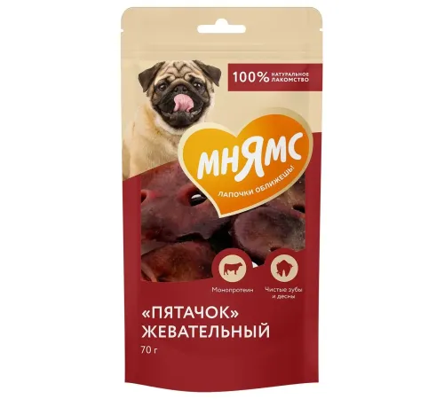 Мнямс Лакомство для собак Пятачок жевательный, 70 г