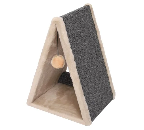 Cat House Когтеточка треугольная, 55 см, ковролин, бежевая