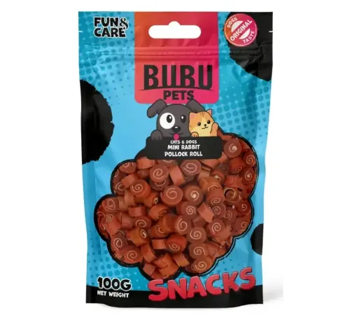 Bubu Pets Мини рулетики из кролика, 100 г